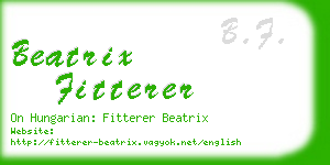 beatrix fitterer business card